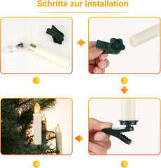 20x YUNSHENG Brezžične LED božične svečke za jelko z daljinskim upravljalnikom