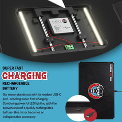 LIPFISBARBERSHOP Mini LED 3-delno ogledalo za samostriženje las