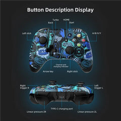 EasySMX brezžični Switch Pro krmilnik za Nintendo Switch/Lite/OLED z 4 programabilnimi gumbi - modra