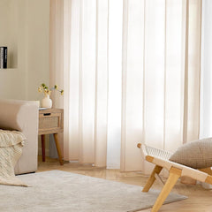 2x 140×260cm EMEMA prosojna voile zavesa z obročki