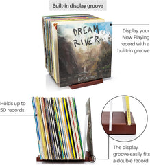 MÖNKE stojalo za vinilne plošče do 50 LP z razstavnim utorom