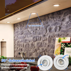 4x HEROMIND 92 mm ultra ploski LED vgradni reflektor 5 W IP44