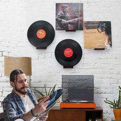12x PHOENANCEE stenska polica za vinilne plošče iz hrasta