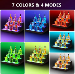 BEARUT 3-nivojsko stojalo za steklenice z RGB LED-osvetlitvijo