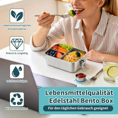 JOYFAIR inox bento posoda s 3 predelki 2400 ml