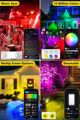 2x T-SUN RGB LED zunanji reflektor z Bluetooth upravljanjem