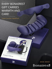 BONAIREST Potovalna blazina z 360° oporo glave in 3D spalno masko