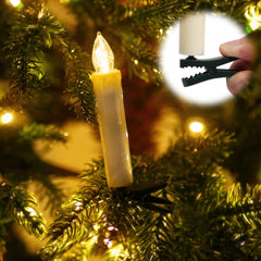 30 x CIBNEW LED Božične svečke za jelko z daljinskim upravljalnikom v bež in beli izvedbi