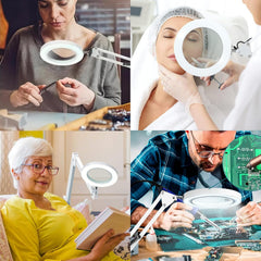 EHIOG Nastavljiva LED namizna svetilka z lupo 10x, profesionalna lučka za natančno delo