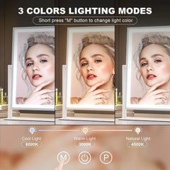 HASIPU LED kozmetično ogledalo z 10x povečavo