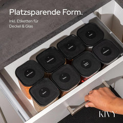 4x KIVY 400 ml steklena posoda za shranjevanje s pokrovom