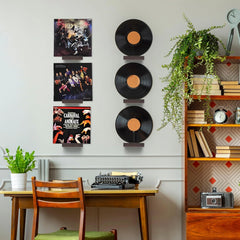 12x PHOENANCEE stenska polica za vinilne plošče iz hrasta