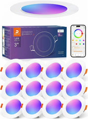12x DUSKTEC 91mm RGB pametni LED vgradni reflektor - 7 W