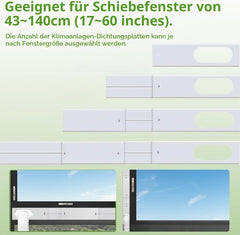 NZKEUF 4-delni okenski komplet za mobilno klimo 43–140cm