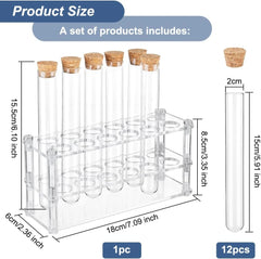 6x OLYCRAFT 25 ml steklene epruvete s stojalom in zamaški
