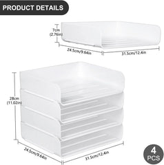 4x PURILIT DESIGN A4 pladenj za dokumente iz PET-plastike