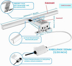 AZHIEN LED svetilka za ogledalo 30cm, 4000K, IP44