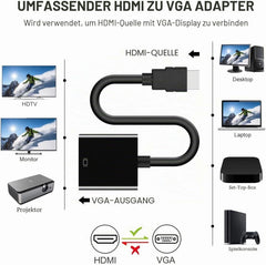 2x DigitConvert HDMI na VGA adapter, črn