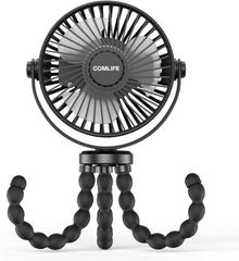COMLIFE prenosni USB ventilator s fleksibilnim stojalom in LED-lučjo