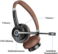 CONAMBO brezžične Bluetooth slušalke z mikrofonom in izolacijo hrupa
