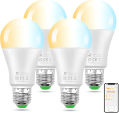 4x DUSKTEC nastavljiva pametna LED žarnica E27 12W 1000lm