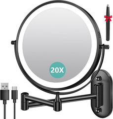 AUXMIR stensko ogledalo z LED-osvetlitvijo 1x/20x