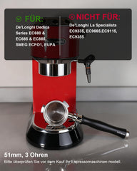 KOFIKOFI brezdni portafilter 51mm za DeLonghi Dedica s puck screenom