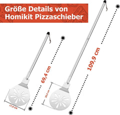 HOMIKIT perforirana lopatica za pico 17,8 cm z ročajem do 106,9 cm