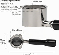 CAPFEI brezdna ročka za espresso za DeLonghi 51mm