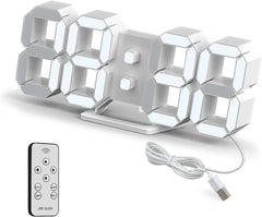Deeyaple LED digitalna stenska ura 25 cm bela