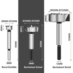 MOXPIFY Forstner sveder za les 60 mm, 150 mm, 12 mm šesterokotni nastavek