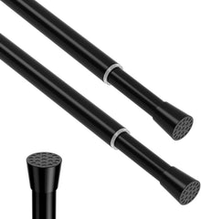 2x AIZESI Raztegljiva karnisa brez vrtanja 50–69 cm črna