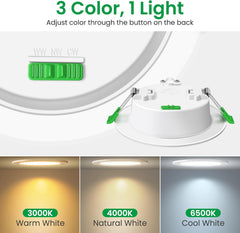 6x ALUSSO LED 113mm vgradni reflektorji s 3 barvnimi temparaturami - 10 W