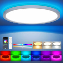 Aphyni RGB LED stropna svetilka 24 W 30 cm z upravljanjem prek aplikacije
