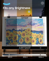 ARTDOT LED svetlobna plošča za delo pri diamantnem slikanju, risanju - A3 format