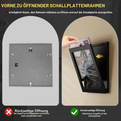 2x Emfogoo okvir za vinilne plošče 12 × 12", črn