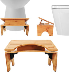 JATCWBO zložljiva bambusova pručka za stranišče 18–27 cm