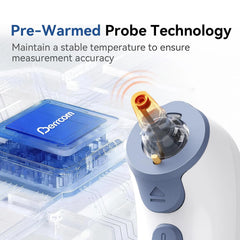 BERRCOM ušesni termometer s predhodno ogreto sondo in alarmom