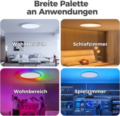 Aphyni RGB LED stropna svetilka 24 W 30 cm z upravljanjem prek aplikacije