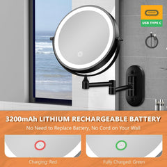 AUXMIR stensko ogledalo z LED-osvetlitvijo 1x/20x