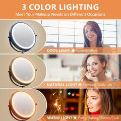 AUXMIR stensko ogledalo z LED-osvetlitvijo 1x/20x