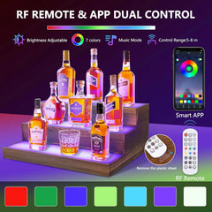 BEARUT 3-nivojsko stojalo za steklenice z RGB LED-osvetlitvijo