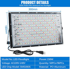 ELEGANTED 150 W RGB LED reflektor z daljincem