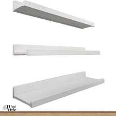 WOOD WEDGE Komplet 3 stenskih polic iz masivnega lesa – 60 cm