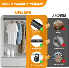 POSKENA teleskopska garderobna palica 43–131 cm