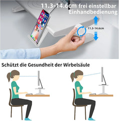 NIFBANG nastavljivo stojalo za monitor z držalom za telefon