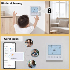 KETOTEK Pametni WiFi Termostat za Plinski Kotel Združljiv z Alexa / Google Home