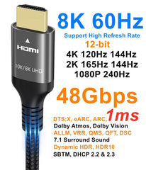 UBLUKER HDMI kabel 6 m 48 Gbps Ultra High Speed