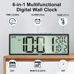 XREXS digitalna stenska ura 37×13,5cm