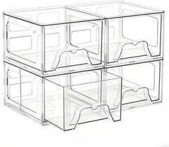 4x STEBOPUM prozoren zložljiv organizator s predalom 18,5×15×11cm